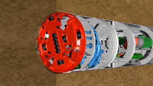 盾构机是如何挖穿隧道的，3D动画展示其工作原理