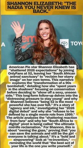 SHANNON ELIZABETH IS BACK! ߥ✨ OnlyFans Debut At 52 #ShannonElizabeth #americanpie