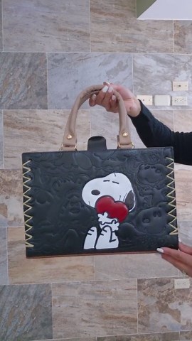Handcrafted Snoopy Embossed Handbag With Matching Cosmetic Bag – Cute Character Top Handle Purse – Gift for Her - Etsy