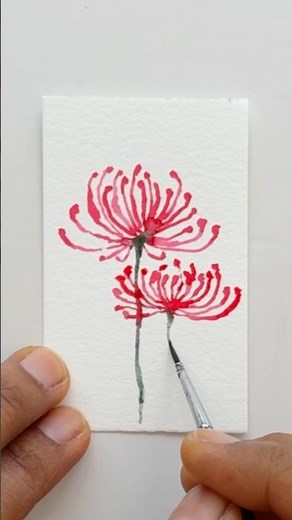 Painting Red Spider Lilies in Watercolor | Satisfying Floral Art Tutorial #watercolorpainting #diy