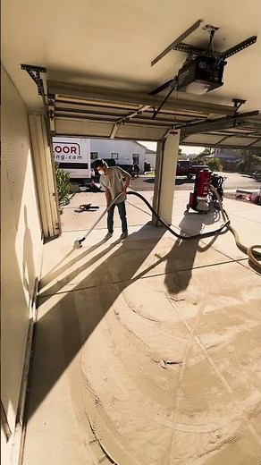 Properly preparing concrete for garage floor coating with a diamond grinder.