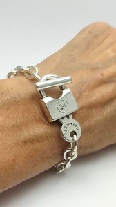 Toggle Padlock Key Chain Bracelet-sterling Silver Plated Padlock Key-cable Chain Padlock Key Toggle Bracelet - Metal Padlock Bracelet - Etsy Canada