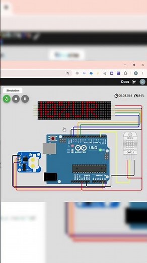 🌡️ I Built Arduino Shows Temp & Time on LED Matrix! #arduino #diy