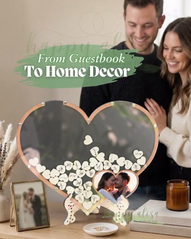 Personalized Heart Guest Book Alternative, Custom Couple Photo Frame, Wedding Guestbook Drop Box, Wedding Reception Decor, Anniversary Gift - Etsy