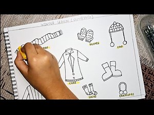 Winter Season Clothing Drawing and Coloring | Easy Winter Outfits Illustration | Art for Beginners