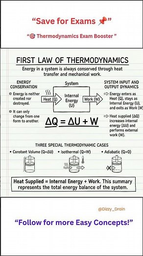 “Energy Can’t Disappear! | First Law of Thermodynamics ⚡”