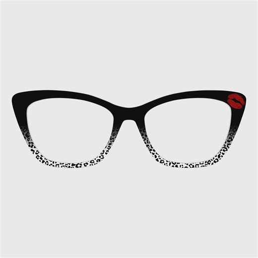 The Leopard-print Red Lips Magnetic Glasses Toppers – Compatible With Pair Eyewear Frames - Etsy