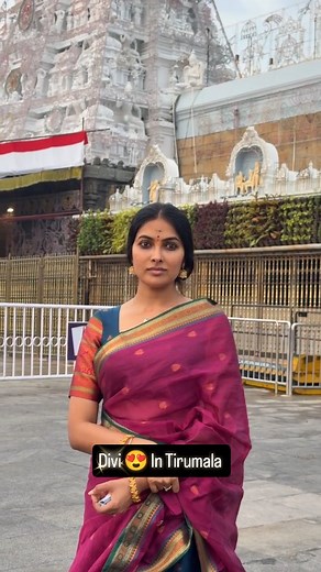 Divi 😍 Devotional Time Tirumala 🙏 Peaceful #divi #actordivi #divivadthya #tirupati #tirumala #lordvenkateshwara #devotional #peaceful | Actress Divi