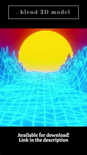 Retro Synthwave 3D Environment | .blend Blender Asset #Shorts