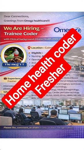 omega health care Hiring fresher for home health coder #omegahealth #freshersjob #themegyt #shorts