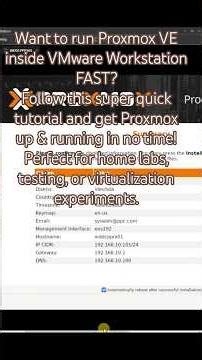 Install Proxmox VE on VMware Workstation in 60 Seconds ! #shorts #trending