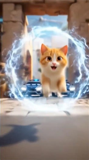 Cat Escapes From Time Police ⏳🐱 #cat #cats