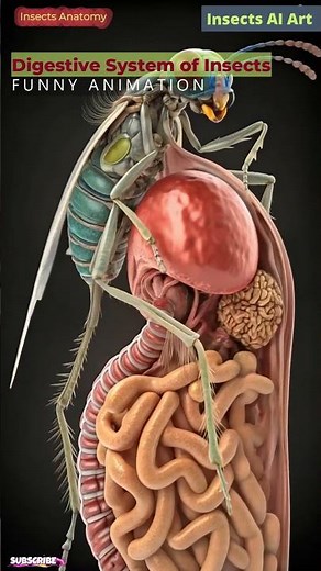 Digestive System Animation of an Insect | Insects Anatomy | Insects AI Art | 06