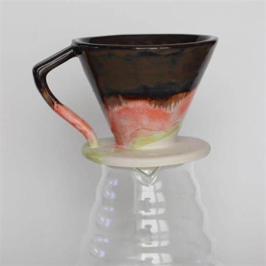 Ceramic Coffee Dripper – V60 Pour Over Brewer – Handmade Stoneware Filter – Manual Coffee Maker - Etsy