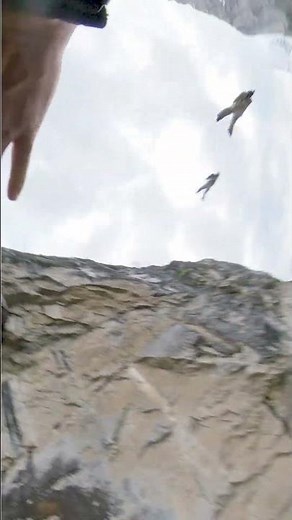 3-Way BASE Jump Mayhem: Squad Leaps Swiss Alps Cliff in Perfect Sync! 🪂⛰️ (Drone POV)