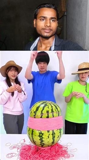 watermelon crack in rubber 🥶 #shorts #viralvideo #reaction