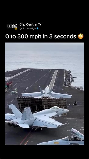 Clip.Central Tv on Instagram: "This is how U.S. Navy fighter jets launch from aircraft carriers using a ship-mounted catapult system — and it’s one of the most extreme accelerations humans regularly experience. In just about 3 seconds, the catapult slings the jet from 0 to nearly 300 mph, generating forces strong enough to pin pilots back into their seats. Modern carriers use steam catapults or the newer EMALS (Electromagnetic Aircraft Launch System) to make it possible for heavy, fully loaded j