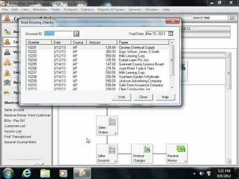 Sage 50 Tutorial Voiding Checks Sage Training Lesson 10.2