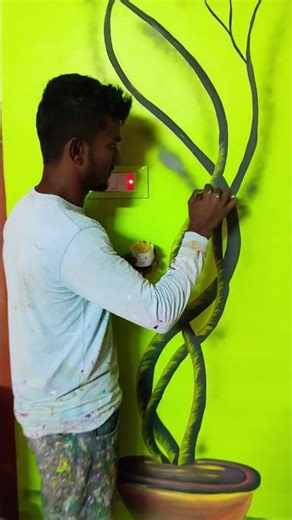 kagaj full wall painting 🖌️ #wall #painter #painting