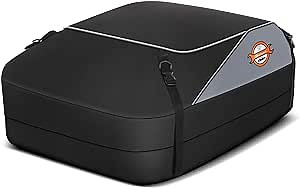 Car Roof Bag Rooftop Cargo Carrier – 15 Cubic Feet Heavy Duty Bag, Waterproof Excellent Military Quality Rooftop Car Bag - Fits All Cars with/without Rack + 4 Door Hooks & Storage Bag