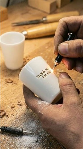 Super Mini Engraving Machine Carving a Glass Cup | Precision Mini Tool Art