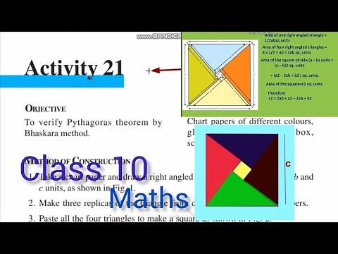 To verify Pythagoras theorem by Bhaskara method || Activity - 21 || Class -10