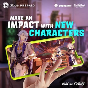 598 reactions · 31 comments | Get the latest Genshin Impact Characters via Codashop using your Globe load.  New character drops are here so make sure you head to Codashop to top up with your Globe load so you can get those wins with someone new! | Globe Telecom | Facebook