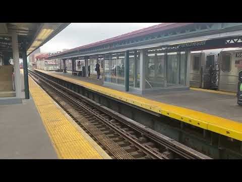 R62a 6 train to Pelham Bay park arriving and leaving @6traintoparkchester at Parkchester. #r62a.