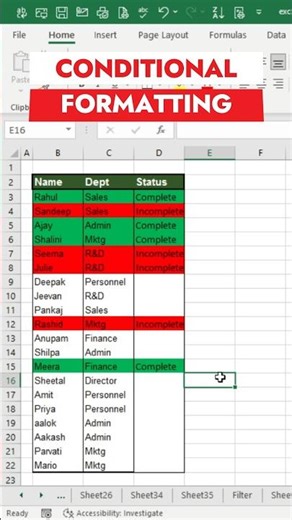 color coding using conditional formatting in excel #shorts #viral #youtubeshorts