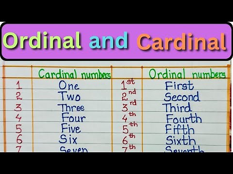 Ordinal And Cardinal Numbers | Yash Education Library