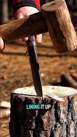 Split Wood Fast: The Solo Camper's Batoning Trick!