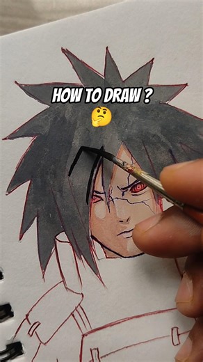 How To Draw Madara Uchiha Step By Step 🔥 #howtodraw #madara #short