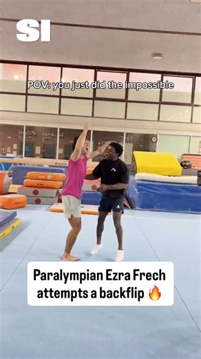 Olympic gymnast Frederick Richard, also known as Frederick Flips, links up with Paralympic superstar Ezra Frech for a powerful training session that ends with Ezra learning how to throw a one leg backflip. | Sports Illustrated