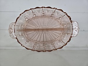 Pink Depression Glass Platter - Etsy
