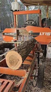 Scarlet Oak Log Transformed into 8x8 Beam with Sabretooth Blades