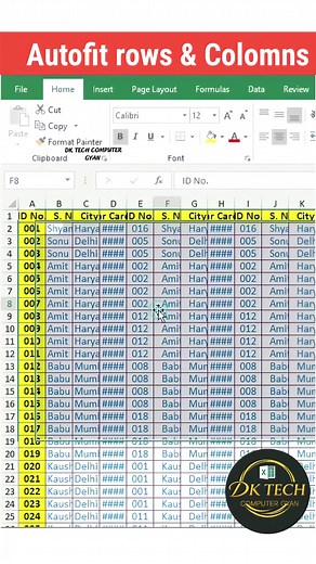 179K views · 893 reactions | AutoFit Rows & Columns Shortcut Key in Excel  #Excel #exceltips #exceltutorial #microsoftexcel #fblifestyle | DK TECH Computer GYAN | Facebook
