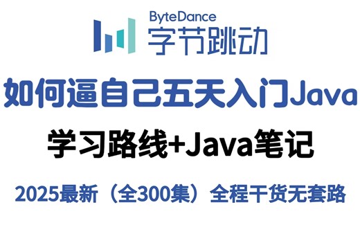 【Java教程】2025全新最详细Java零基础入门到精通全套教程（学习路线+就业分析+Java笔记）小白轻松入门，全程干货无废话_Java入门_Java