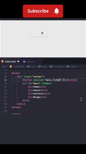 navigation menu Bar #débutant #coding