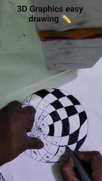 😱How to Draw 3D Graphics Optical Illusion | Easy Method #Shorts