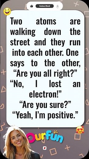 Joke About Two Atoms and a Lost Electron 😂⚛️🔬 #jokes #funny #comedy