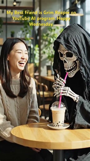 My Best Friend is the Grim Reaper on YouTube AI program. Happy Wednesday.