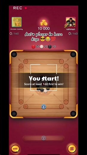 auto player ko hara diya 😎😂💯 #carrompool #viral #shorts #ytshorts #gaming #newyoutuber