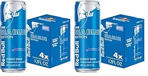 Red Bull Sea Blue Edition Energy Drink, Juneberry, with 114mg Caffeine plus Taurine & B Vitamins, 12 Fl Oz, Pack of 8 Cans