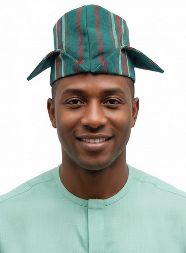 GREENIE Yoruba Abetiaja Cap: Aso Oke Fila, African Men's Traditional Hat - Etsy