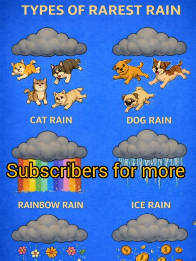 TYPES OF RAREST RAIN ENTERTAINMENT ENJOY #foryou #trending #virl Disclaimer: This video is for educational and entertainment purposes only. The rare types of rain shown are natural weather phenomena that occur under specific conditions. Some visuals or examples may be simplified or enhanced for better understanding. The purpose of this content is to inform and amaze viewers, not to spread misinformation. #