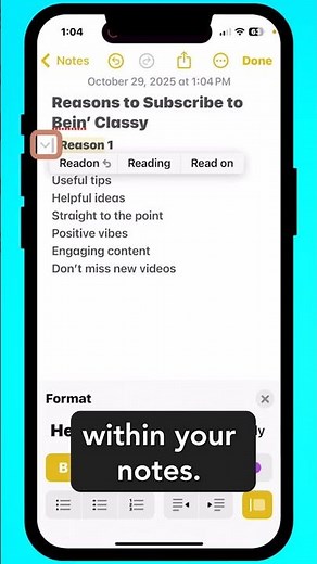 Organize iPhone Notes with Headings and Sections