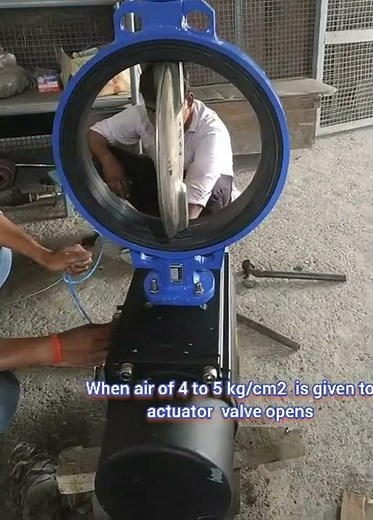 Butterfly valve with pneumatic actuator