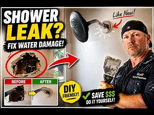 How to Repair Water Damaged Bathroom Drywall | Shower Leak Wall Repair (DIY Step-by-Step)