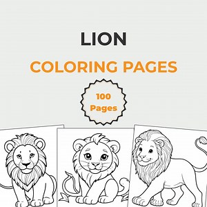 Lion Coloring Pages – 100 Printable Lion Coloring Sheets | Cute, Realistic, Cartoon, and Detailed Lion Coloring Book Pages for Kids & Adults - Etsy Canada