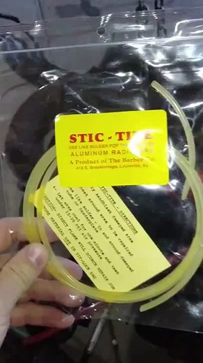 Repair aluminum radiator leak #repairman #repair #stictite #automotiverepair #radiatorrepair #repairleak